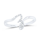 Sterling Silver Diamond Initial "Z" Women's Ring 1/12 Cttw - Splendid Jewellery