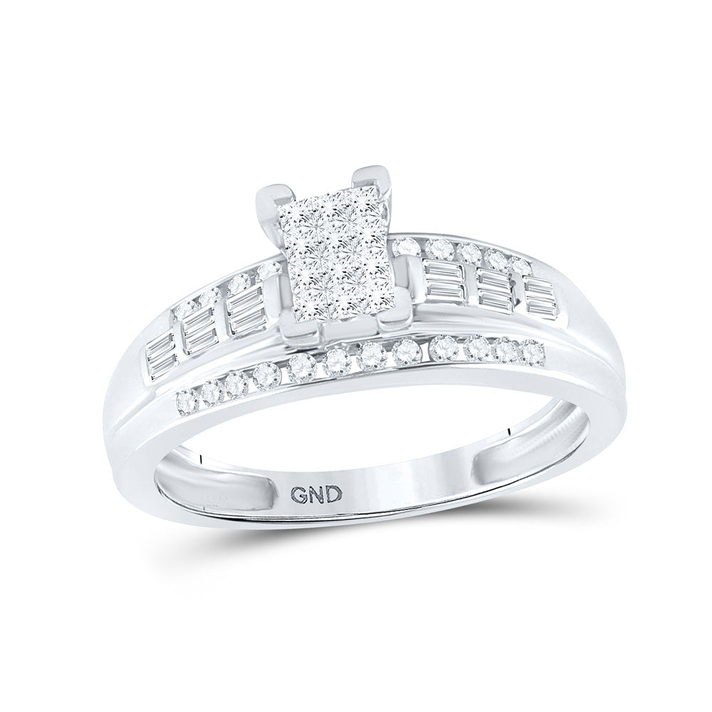 Sterling Silver Diamond Invisible Ring 1/2 Cttw - Splendid Jewellery