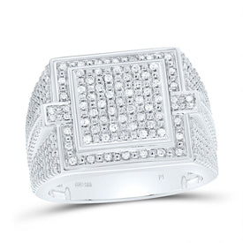 Sterling Silver Diamond Men's Ring 1/3 Cttw - Splendid Jewellery