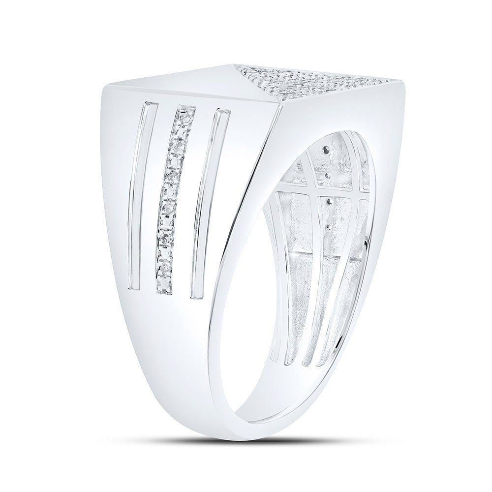 Sterling Silver Diamond Men's Ring 1/3 Cttw - Splendid Jewellery