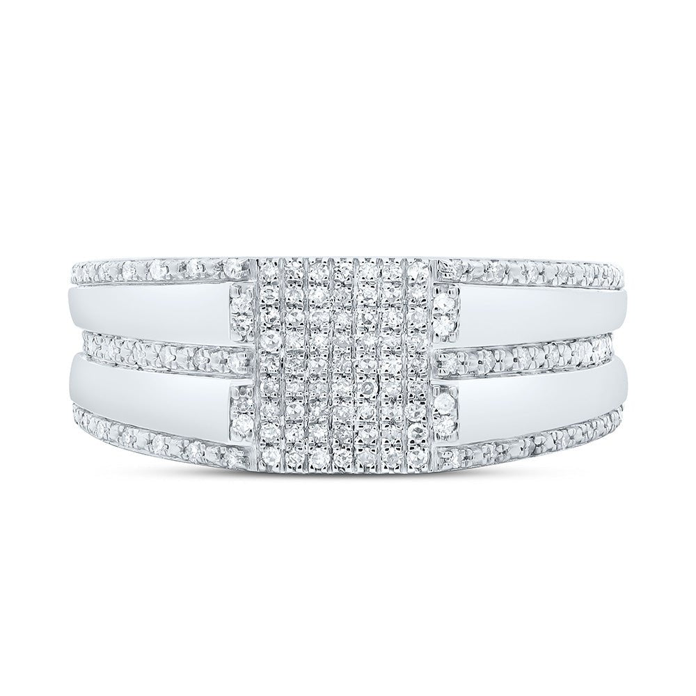 Sterling Silver Diamond Men's Ring 1/3 Cttw - Splendid Jewellery