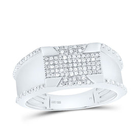 Sterling Silver Diamond Men's Ring 1/3 Cttw - Splendid Jewellery