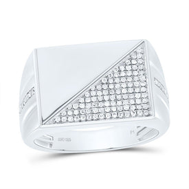 Sterling Silver Diamond Men's Ring 1/3 Cttw - Splendid Jewellery