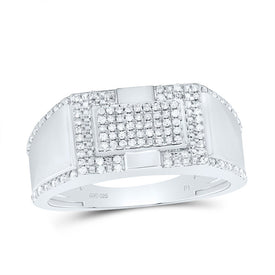 Sterling Silver Diamond Men's Ring 1/3 Cttw - Splendid Jewellery