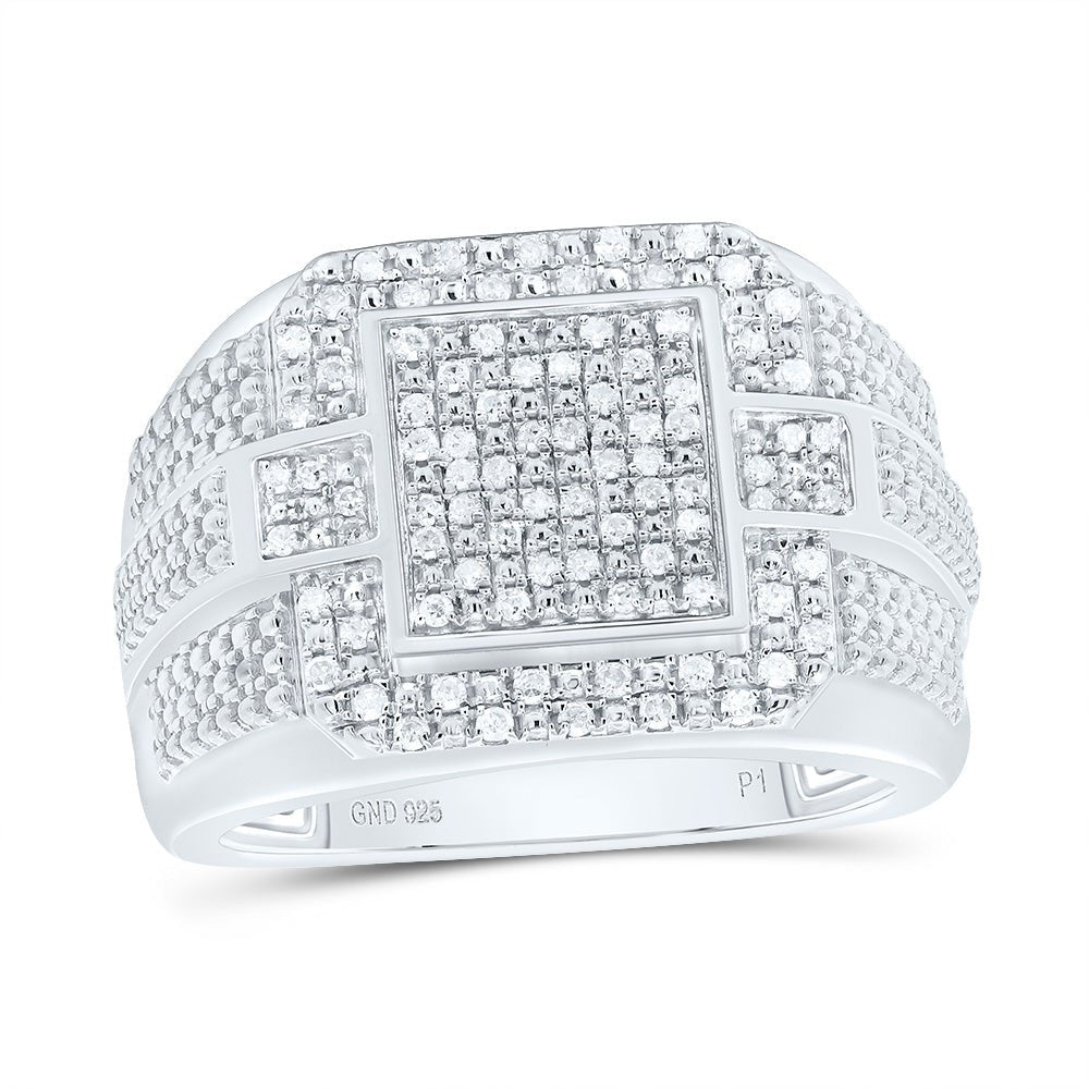 Sterling Silver Diamond Men's Ring 1/3 Cttw - Splendid Jewellery
