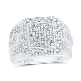 Sterling Silver Diamond Men's Ring 1/3 Cttw - Splendid Jewellery
