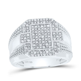 Sterling Silver Diamond Men's Ring 1/3 Cttw - Splendid Jewellery