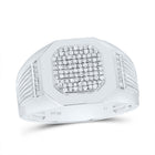 Sterling Silver Diamond Men's Ring 1/3 Cttw - Splendid Jewellery