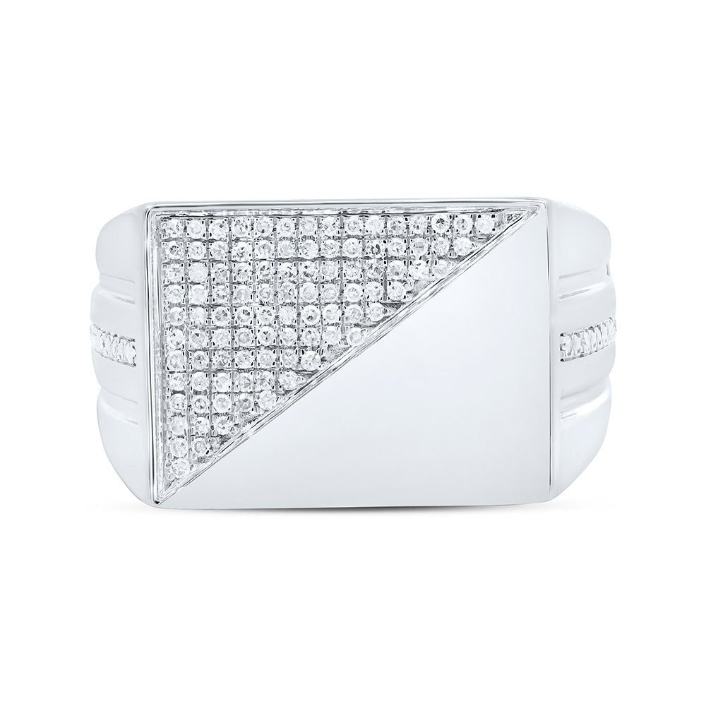 Sterling Silver Diamond Men's Ring 1/3 Cttw - Splendid Jewellery