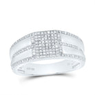 Sterling Silver Diamond Men's Ring 1/3 Cttw - Splendid Jewellery