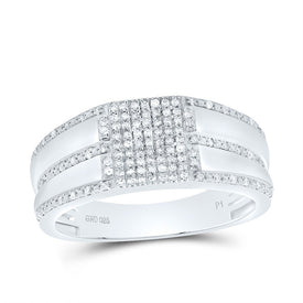 Sterling Silver Diamond Men's Ring 1/3 Cttw - Splendid Jewellery