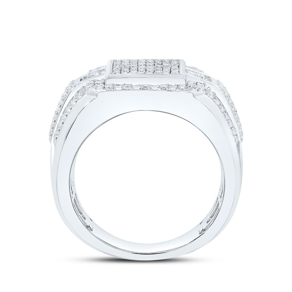 Sterling Silver Diamond Men's Ring 1/3 Cttw - Splendid Jewellery