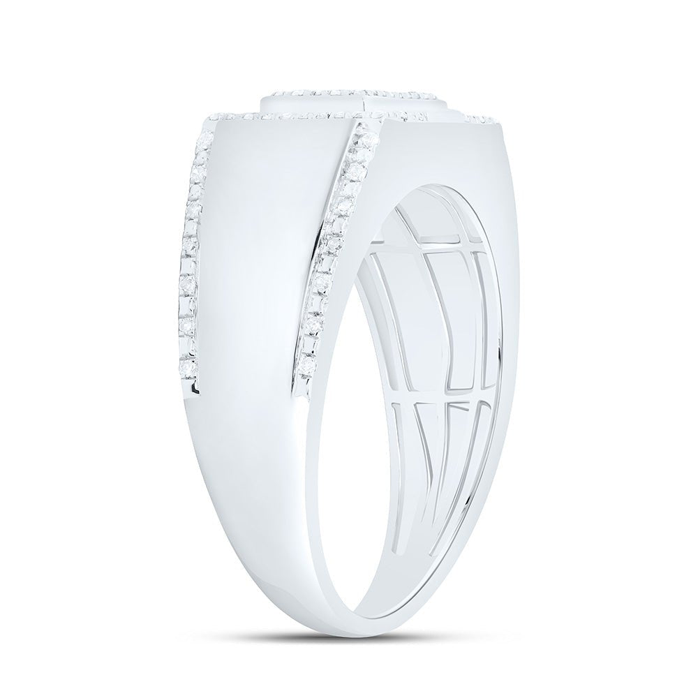 Sterling Silver Diamond Men's Ring 1/3 Cttw - Splendid Jewellery
