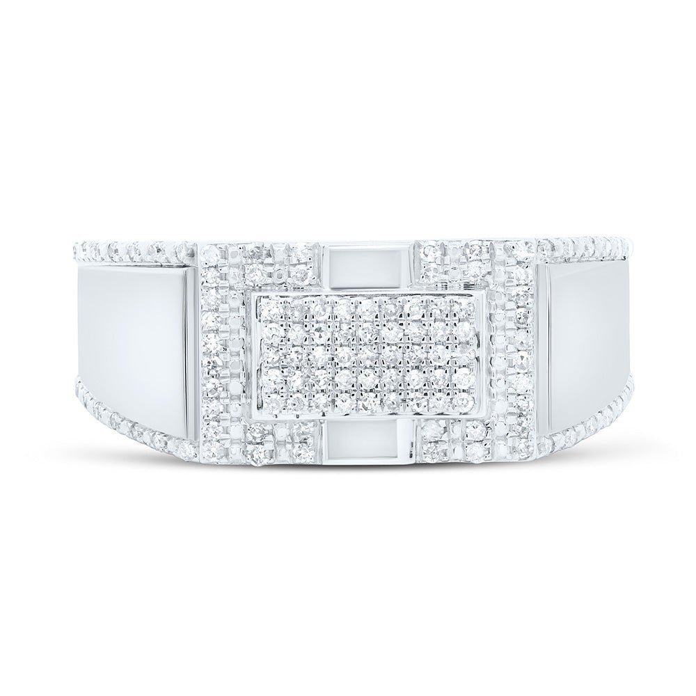 Sterling Silver Diamond Men's Ring 1/3 Cttw - Splendid Jewellery