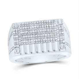 Sterling Silver Diamond Men's Ring 1/3 Cttw - Splendid Jewellery