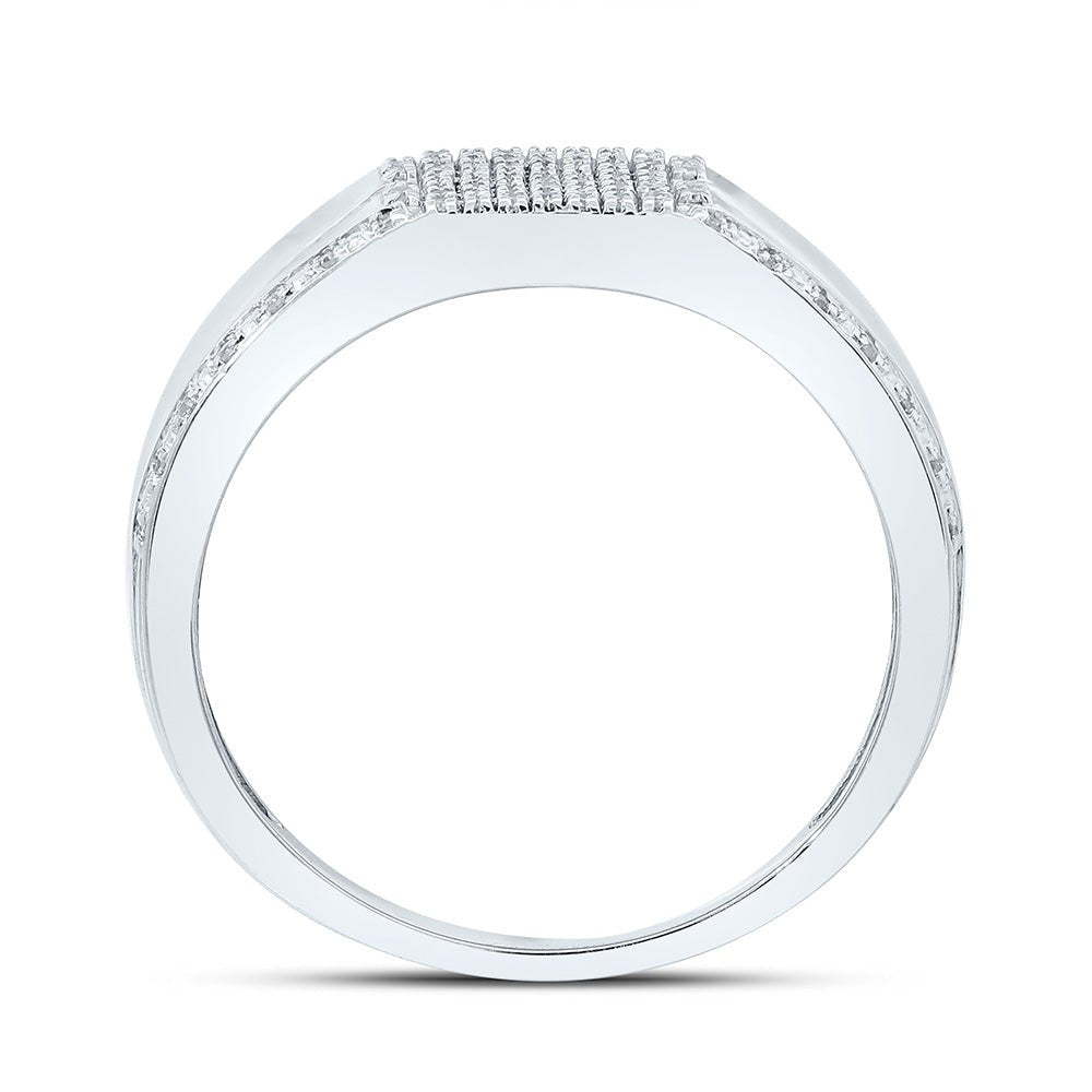 Sterling Silver Diamond Men's Ring 1/3 Cttw - Splendid Jewellery