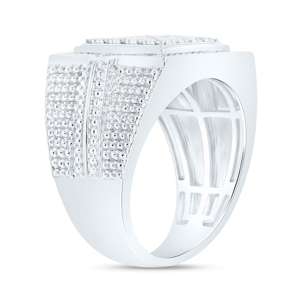 Sterling Silver Diamond Men's Ring 1/3 Cttw - Splendid Jewellery