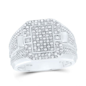 Sterling Silver Diamond Men's Ring 1/3 Cttw - Splendid Jewellery