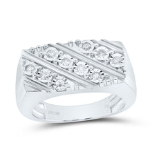 Load image into Gallery viewer, Sterling Silver Diamond Men's Ring 1/4 Cttw - Splendid Jewellery