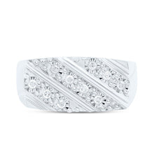 Load image into Gallery viewer, Sterling Silver Diamond Men's Ring 1/4 Cttw - Splendid Jewellery