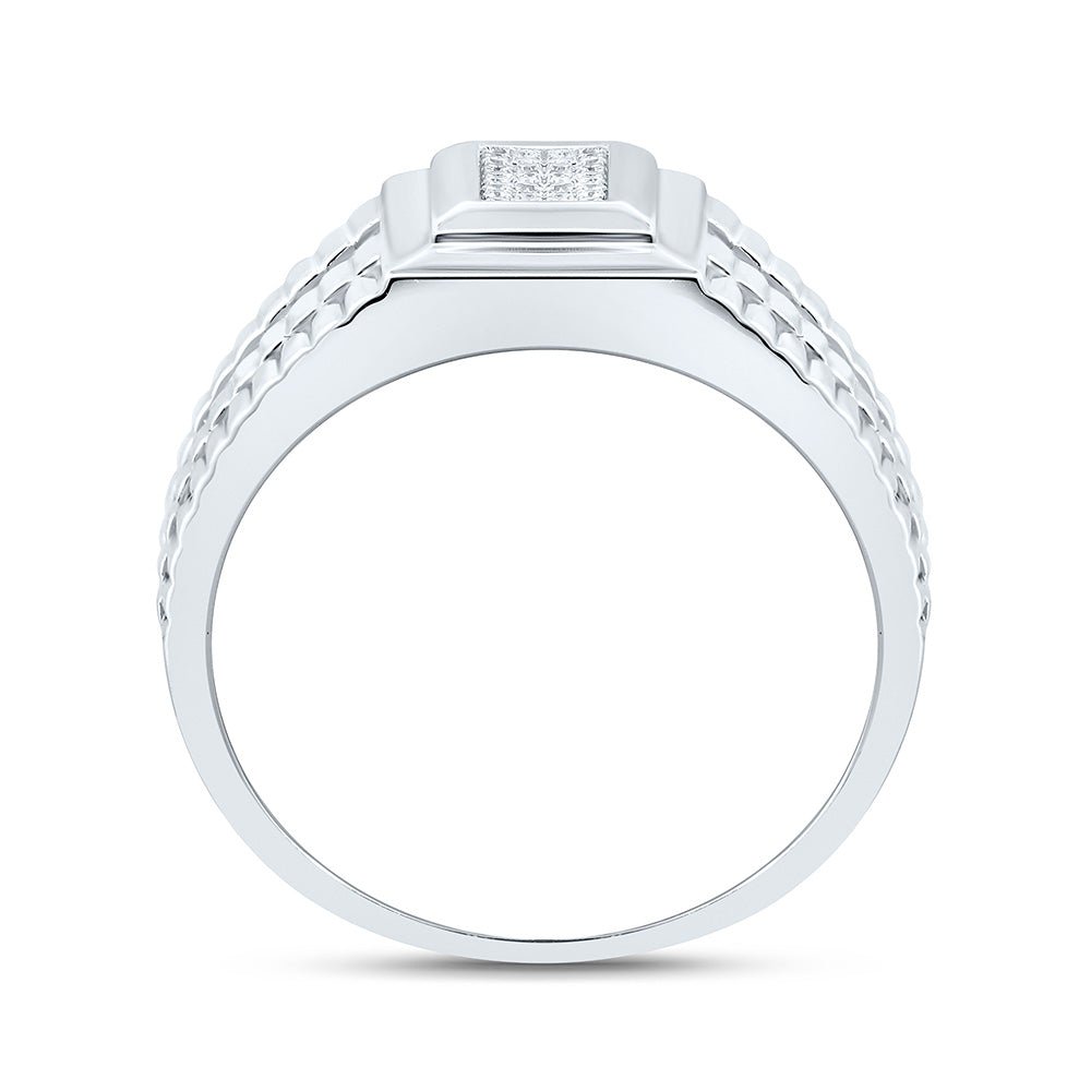 Sterling Silver Diamond Men's Ring 1/4 Cttw - Splendid Jewellery
