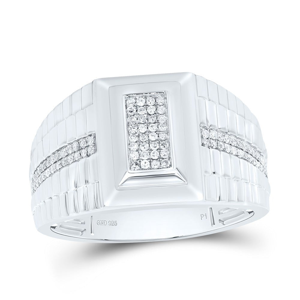 Sterling Silver Diamond Men's Ring 1/4 Cttw - Splendid Jewellery
