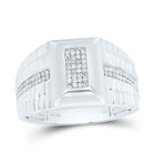 Sterling Silver Diamond Men's Ring 1/4 Cttw - Splendid Jewellery