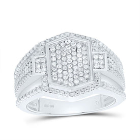 Sterling Silver Diamond Men's Ring 3/8 Cttw - Splendid Jewellery