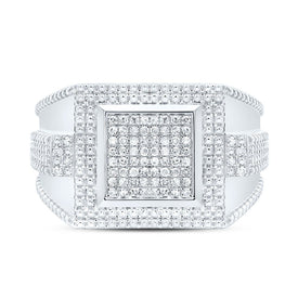 Sterling Silver Diamond Men's Ring 3/8 Cttw - Splendid Jewellery