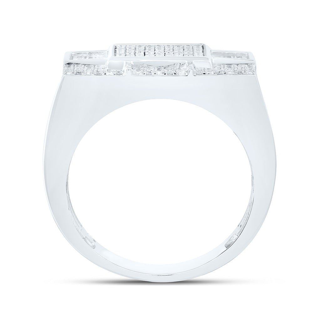 Sterling Silver Diamond Men's Ring 3/8 Cttw - Splendid Jewellery