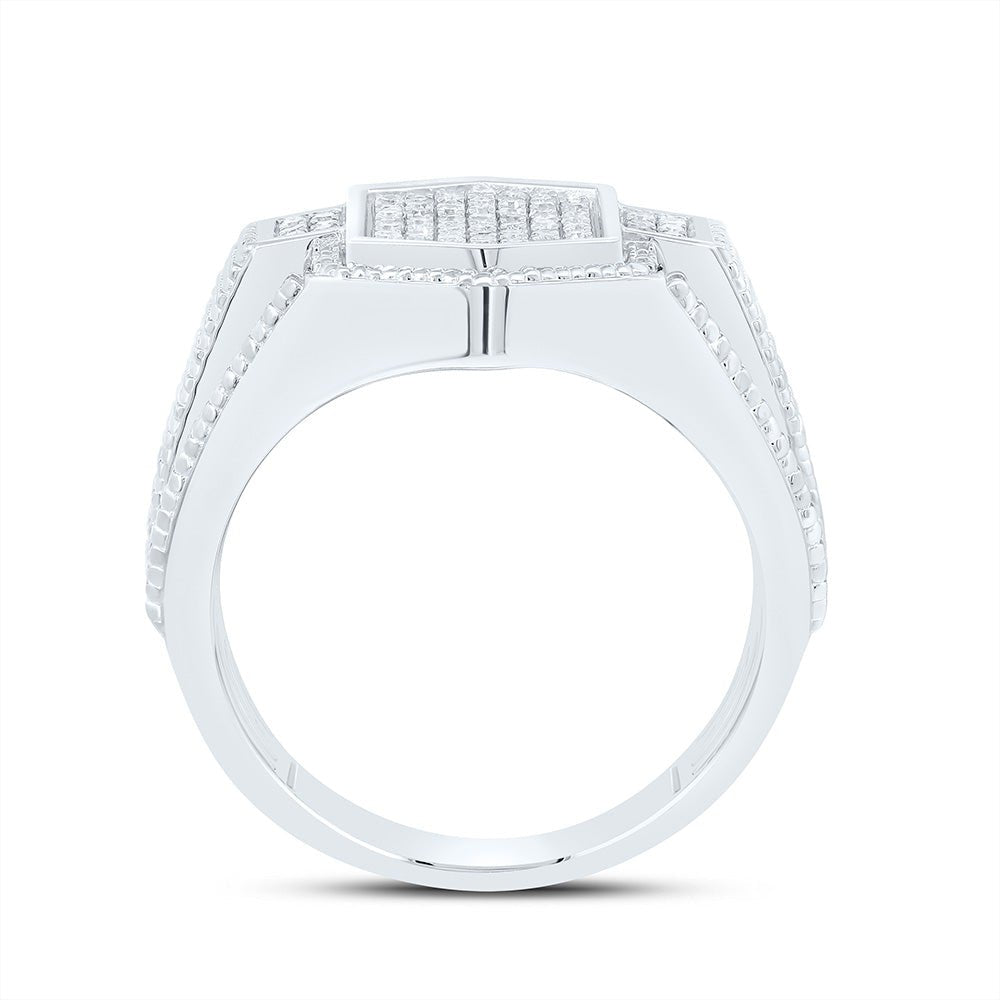 Sterling Silver Diamond Men's Ring 3/8 Cttw - Splendid Jewellery