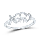 Sterling Silver Diamond Mom Heart Ring 1/10 Cttw - Splendid Jewellery