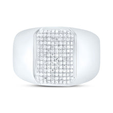 Load image into Gallery viewer, Sterling Silver Diamond Octagon Men's Ring 1/2 Cttw - Splendid Jewellery