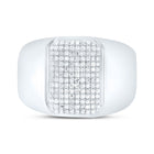 Sterling Silver Diamond Octagon Men's Ring 1/2 Cttw - Splendid Jewellery
