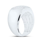 Sterling Silver Diamond Octagon Men's Ring 1/2 Cttw - Splendid Jewellery