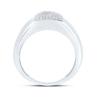 Sterling Silver Diamond Octagon Men's Ring 1/2 Cttw - Splendid Jewellery