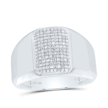 Load image into Gallery viewer, Sterling Silver Diamond Octagon Men's Ring 1/2 Cttw - Splendid Jewellery