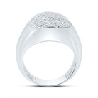Sterling Silver Diamond Oval Men's Ring 5/8 Cttw - Splendid Jewellery