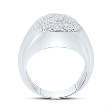 Load image into Gallery viewer, Sterling Silver Diamond Oval Men's Ring 5/8 Cttw - Splendid Jewellery