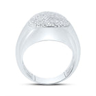 Sterling Silver Diamond Oval Men's Ring 5/8 Cttw - Splendid Jewellery