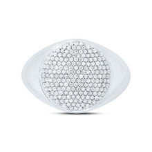 Load image into Gallery viewer, Sterling Silver Diamond Oval Men's Ring 5/8 Cttw - Splendid Jewellery