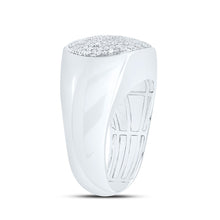 Load image into Gallery viewer, Sterling Silver Diamond Oval Men's Ring 5/8 Cttw - Splendid Jewellery