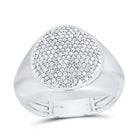 Sterling Silver Diamond Oval Men's Ring 5/8 Cttw - Splendid Jewellery