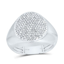 Load image into Gallery viewer, Sterling Silver Diamond Oval Men's Ring 5/8 Cttw - Splendid Jewellery