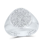 Sterling Silver Diamond Oval Men's Ring 5/8 Cttw - Splendid Jewellery
