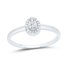 Sterling Silver Diamond Oval Ring 1/20 Cttw - Splendid Jewellery