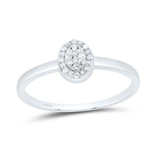 Load image into Gallery viewer, Sterling Silver Diamond Oval Ring 1/20 Cttw - Splendid Jewellery