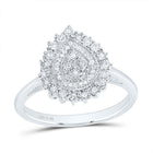 Sterling Silver Diamond Pear Ring 1/8 Cttw - Splendid Jewellery
