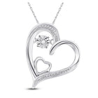 Sterling Silver Double Heart Diamond Pendant | Moving Love Symbol Necklace - Splendid Jewellery