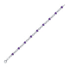 Sterling Silver Heart - Shaped Amethyst Bracelet - Radiant Love Collection - Splendid Jewellery